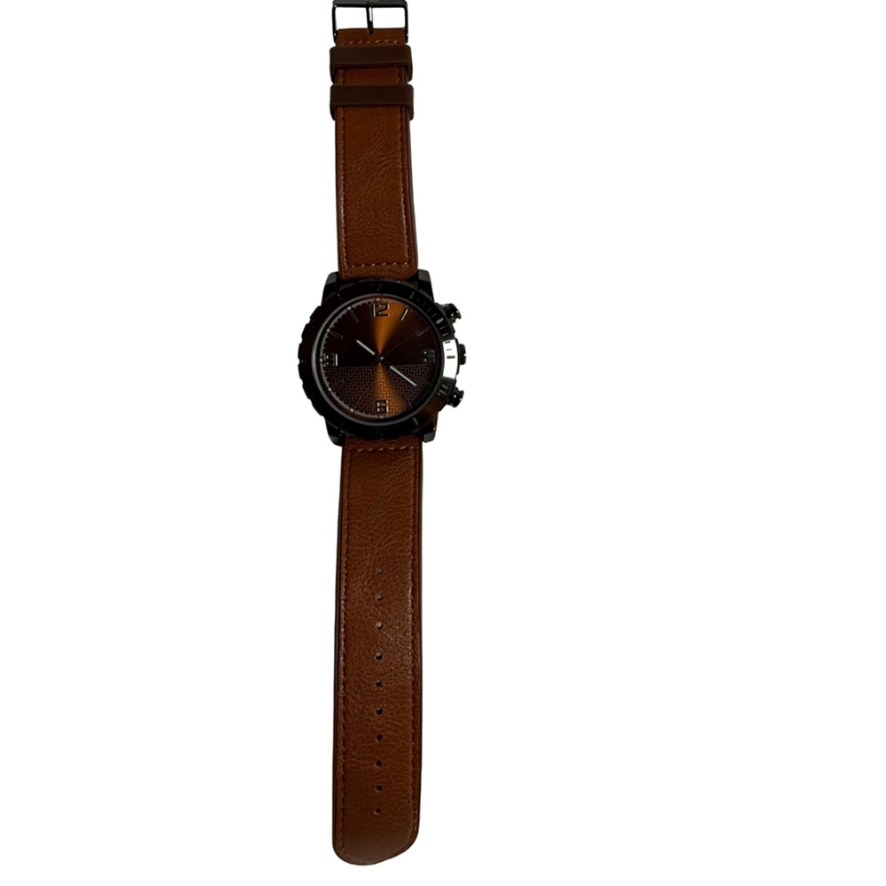 Brown Leather Strap Men's Watch